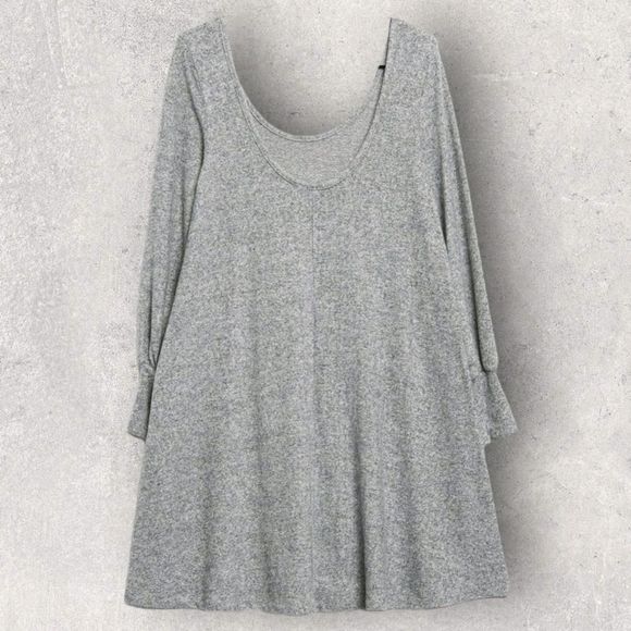 ASOS Scoop Neck Puffed Sleeve Shift Dress, Size 4 Grey - Picture 11 of 11